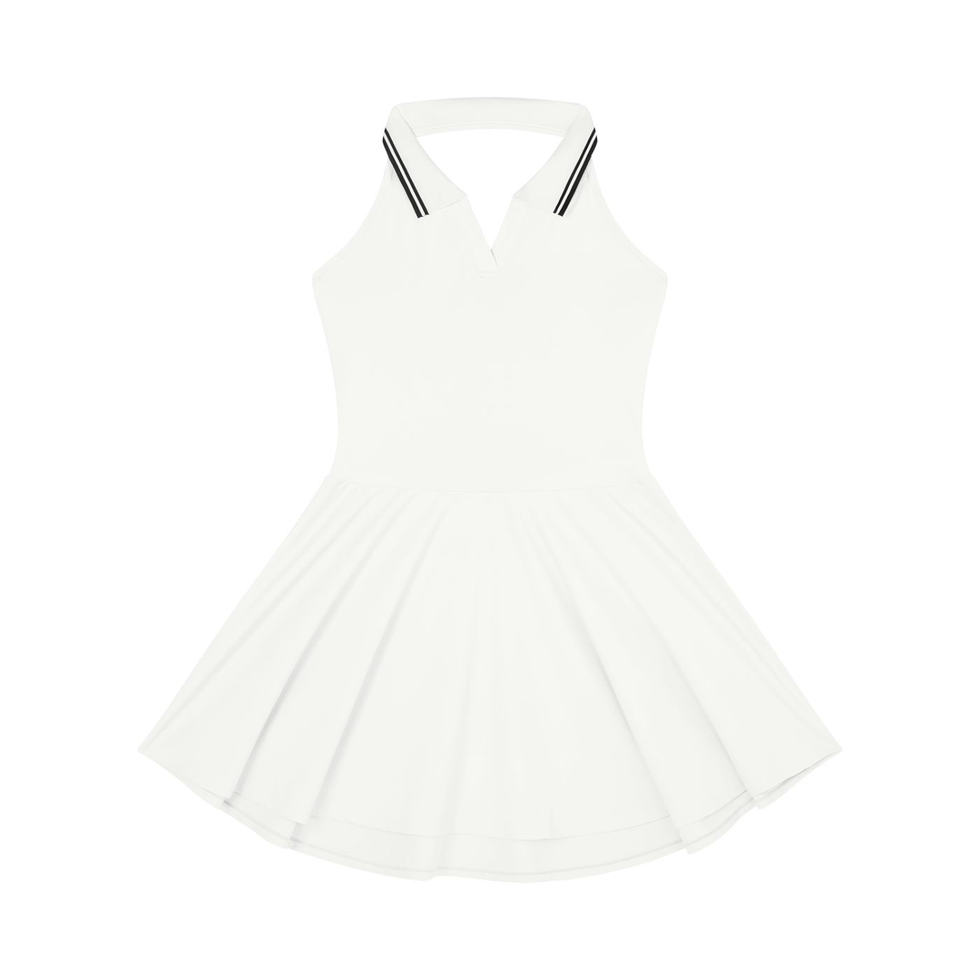 White dress with thin straps on a white background