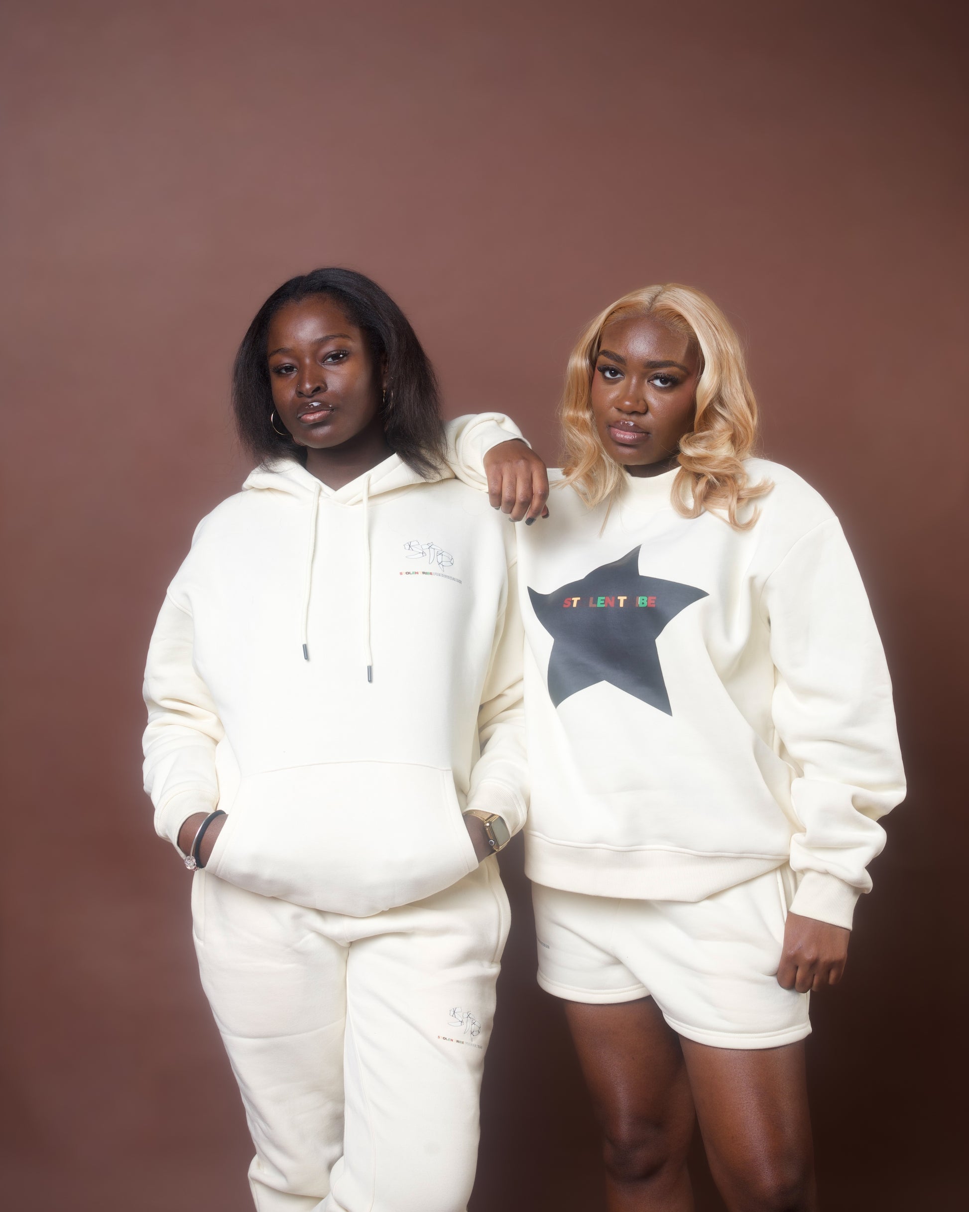 Queen Bee Fleece Mock-Neck Crew Sweatshirt