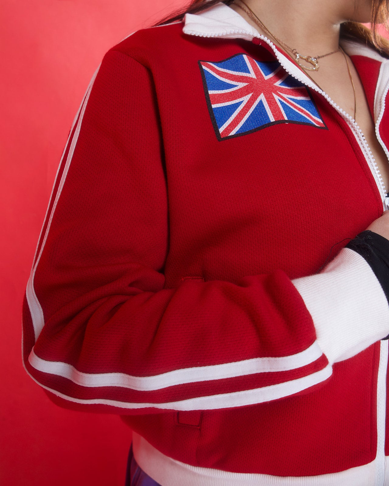 Cropped London Nights Fleece Track Jacket