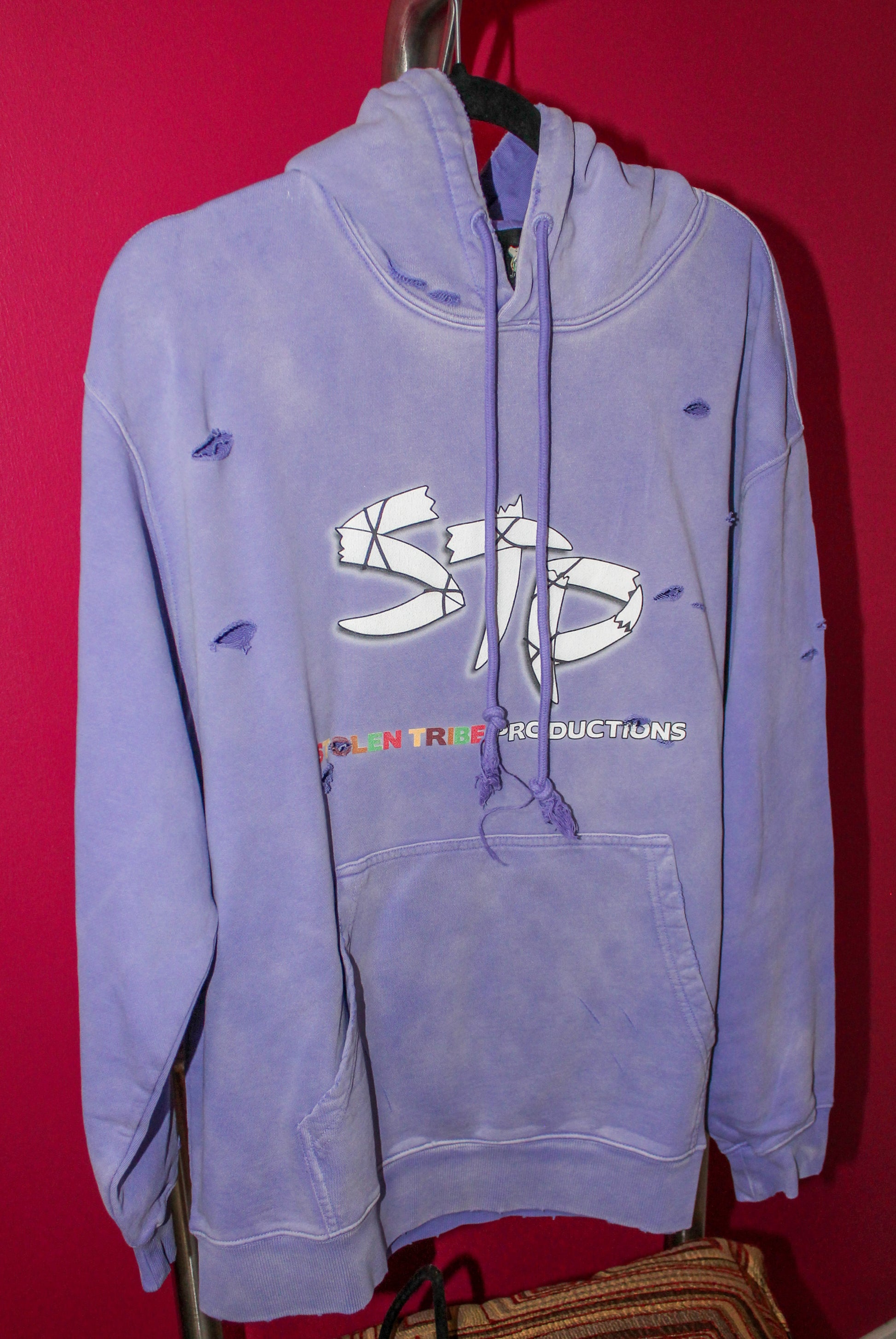 Distressed José Ricon Pure Cotton Hand-Frayed Monkey Washed Hoodie