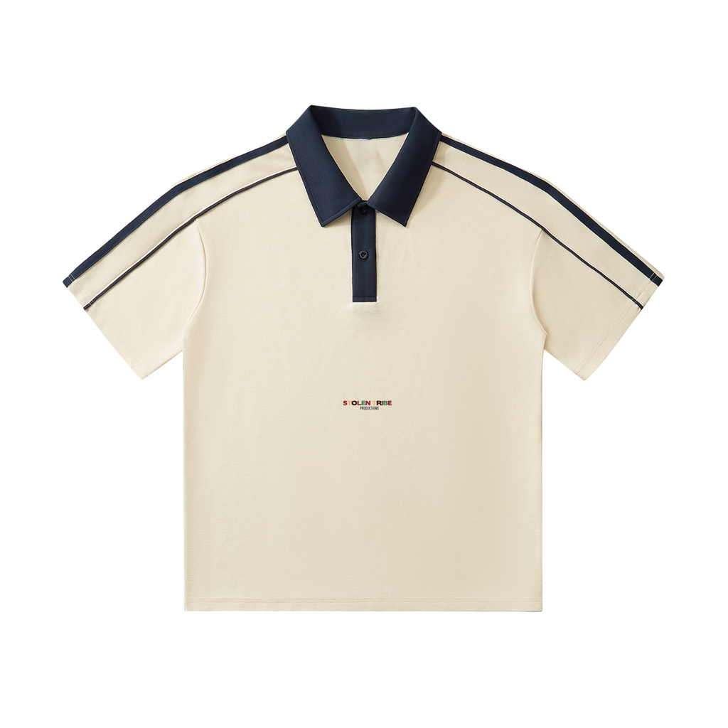 Short-Sleeve Stolen Ivory Contrast Polo Shirt