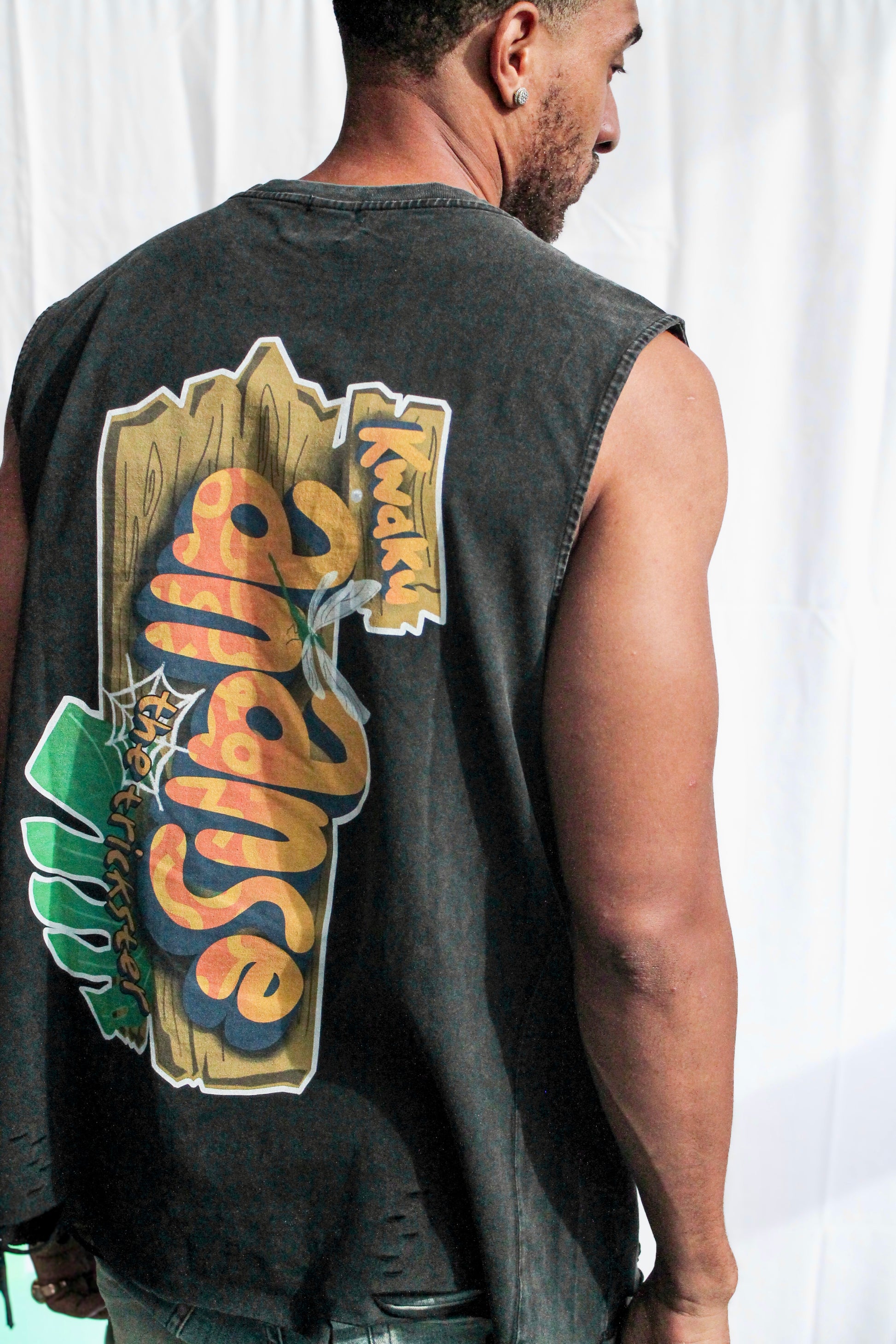 Raw-Hem Ashanti Folklore Tank Top