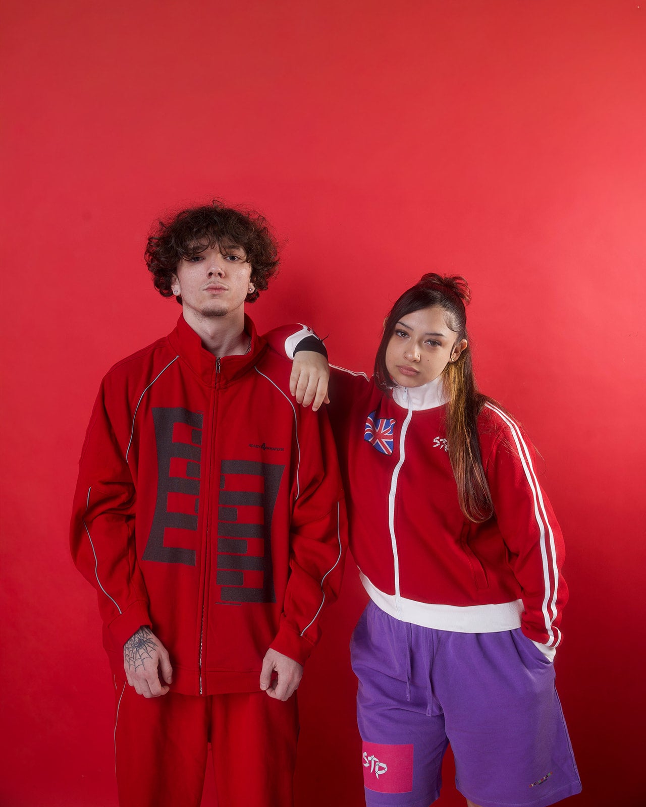 Cropped London Nights Fleece Track Jacket