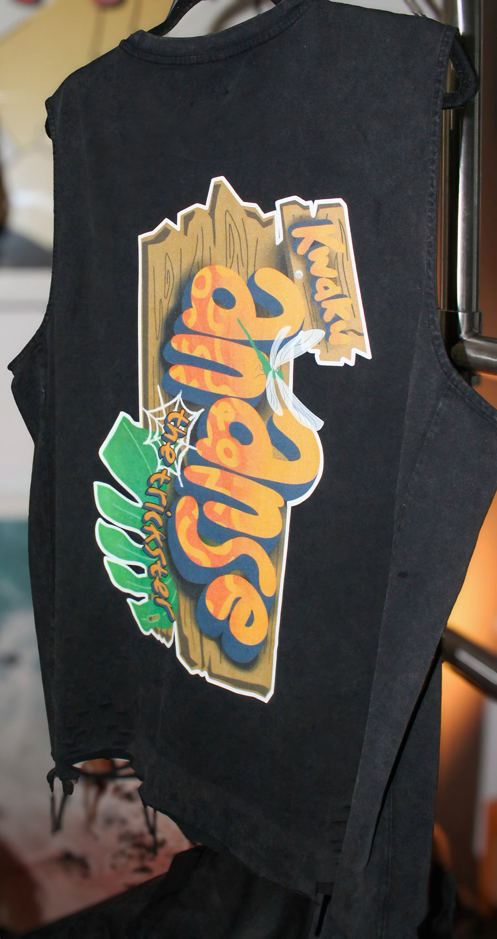 Raw-Hem Ashanti Folklore Tank Top