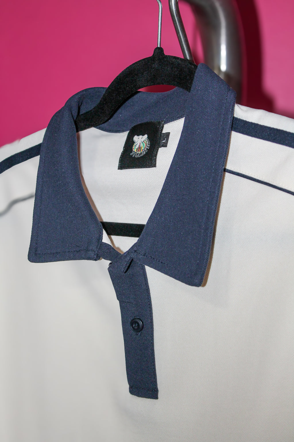 Short-Sleeve Stolen Ivory Contrast Polo Shirt