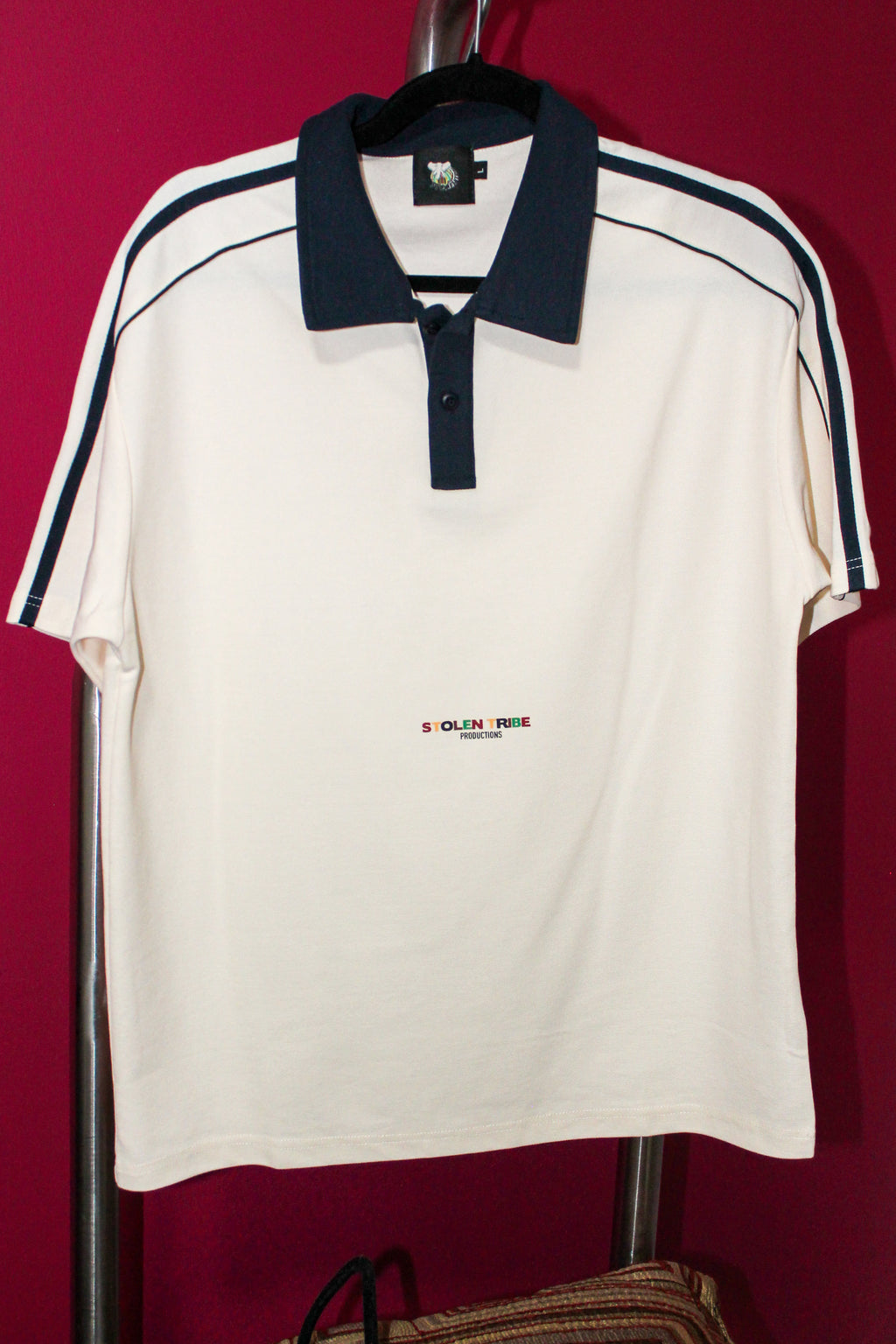 Short-Sleeve Stolen Ivory Contrast Polo Shirt
