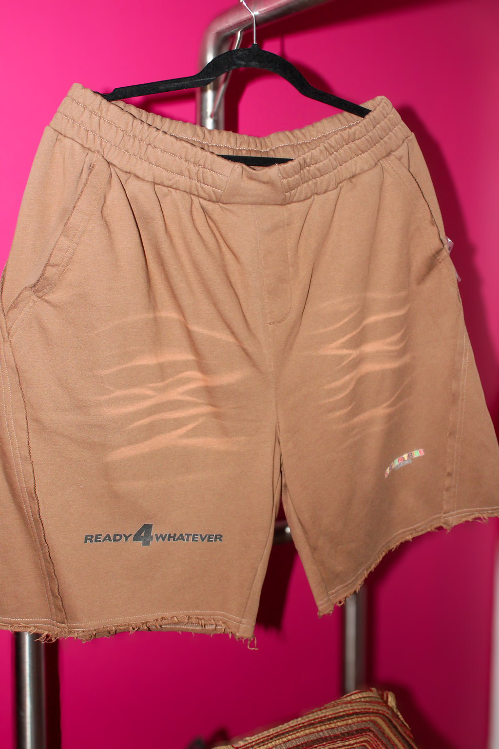 Heavyweight  Vintage Washed  Ivory Tiger Stripes Short Pants