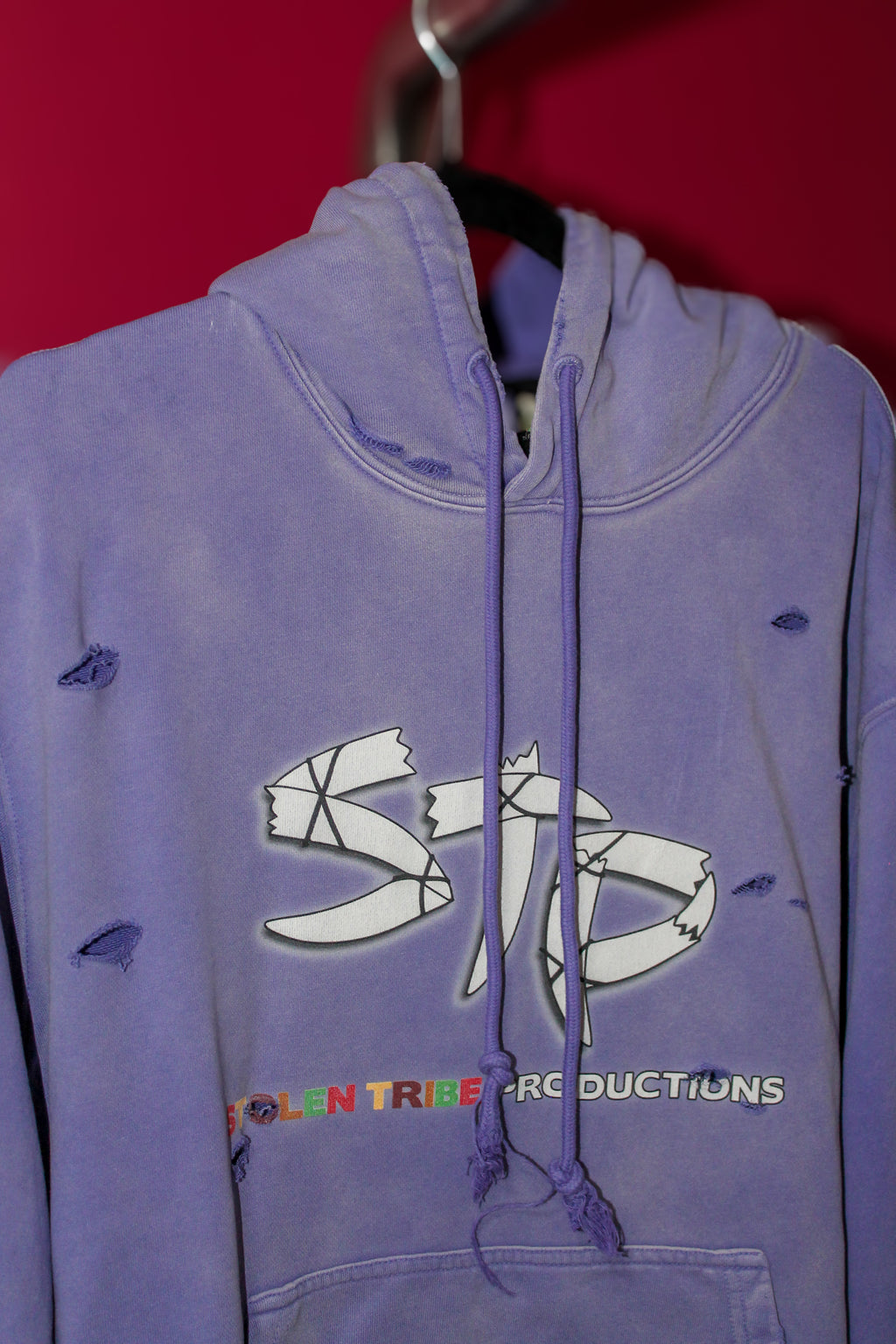 Distressed José Ricon Pure Cotton Hand-Frayed Monkey Washed Hoodie