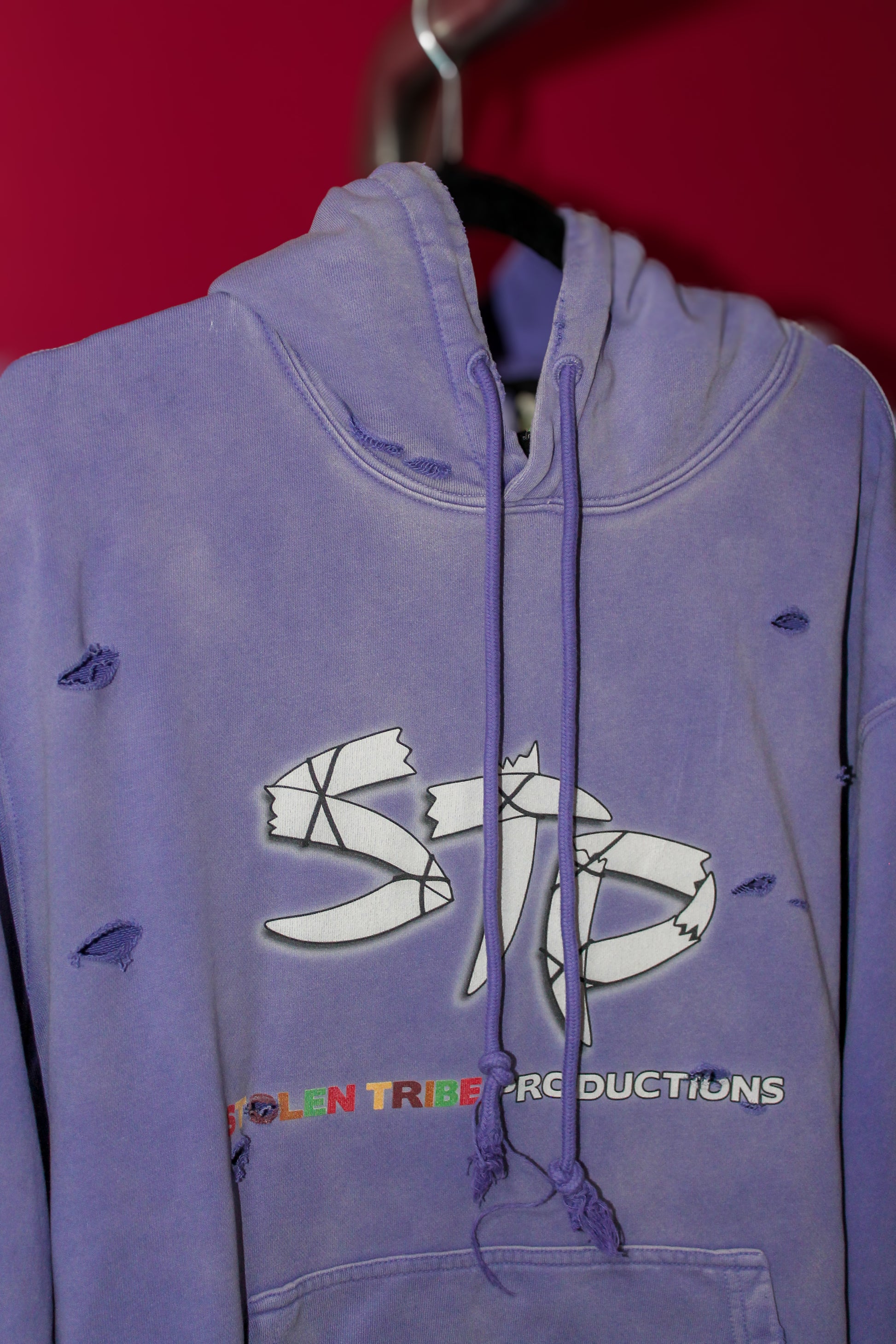 Distressed José Ricon Pure Cotton Hand-Frayed Monkey Washed Hoodie