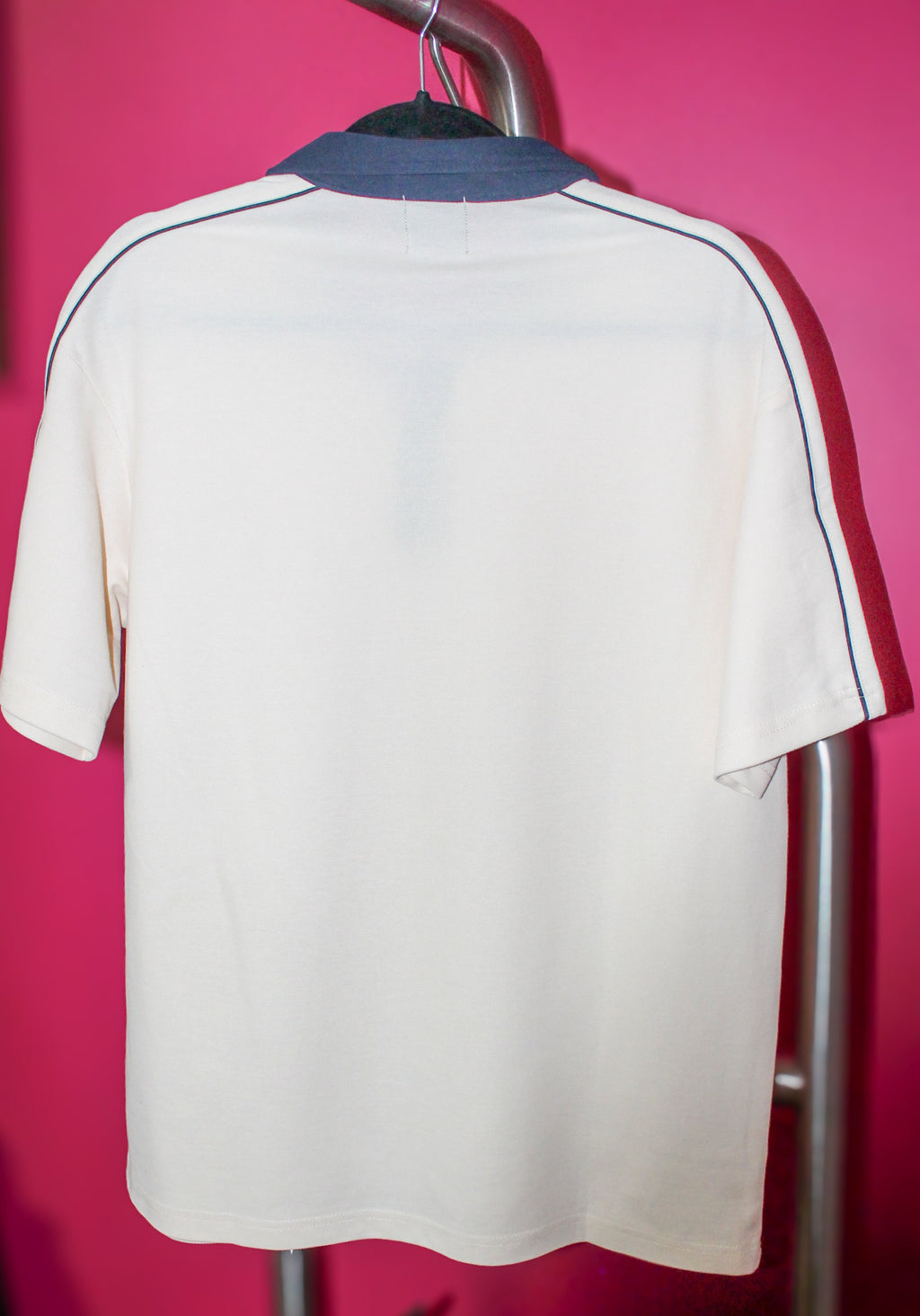 Short-Sleeve Stolen Ivory Contrast Polo Shirt