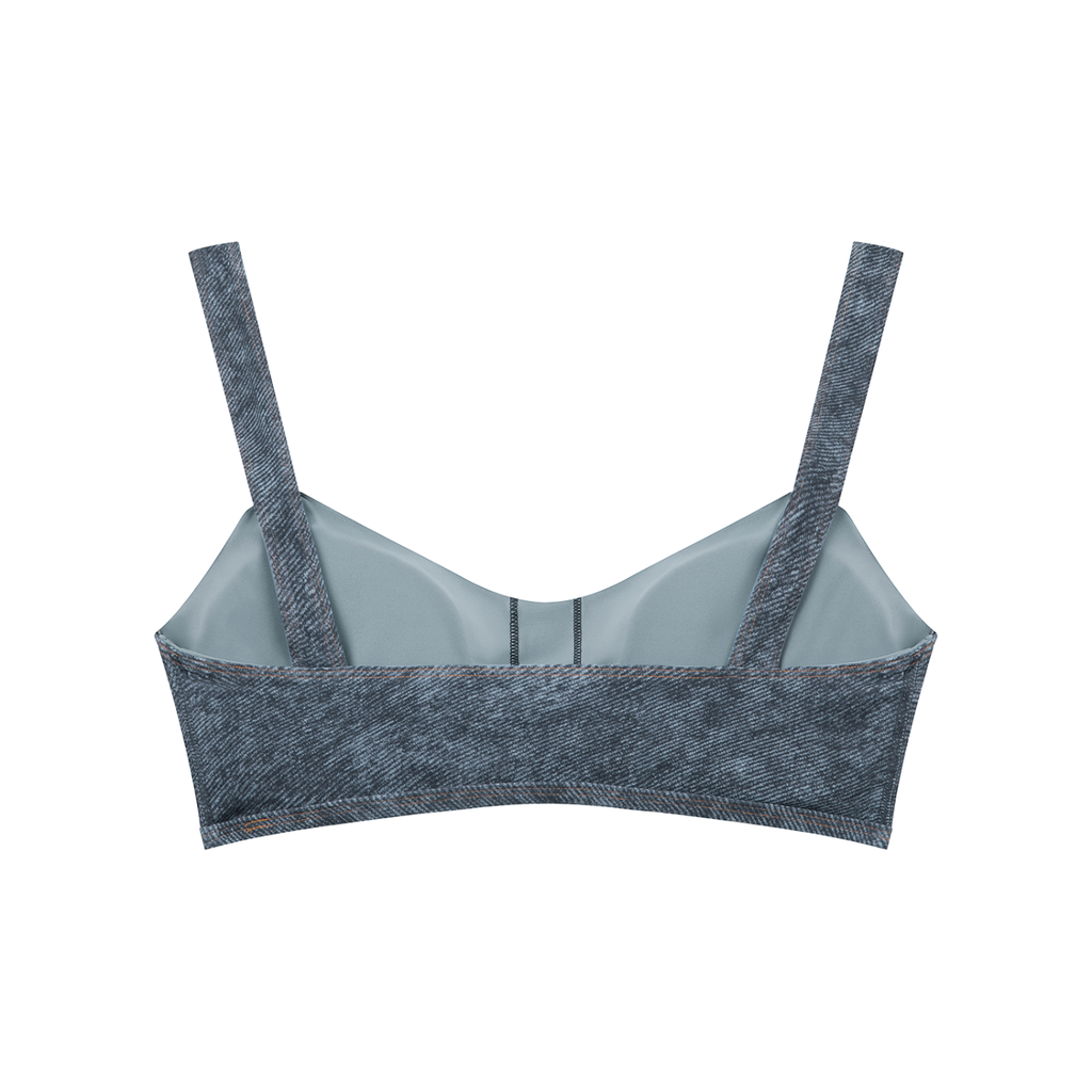 Women's Fine Faux Denim Sports Bra