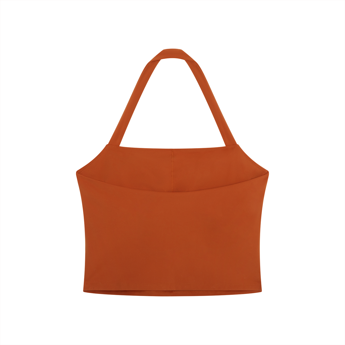 Orange halter top on a white background