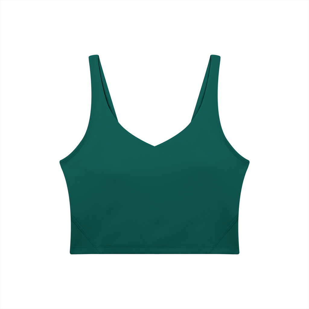 Green tank top on a white background