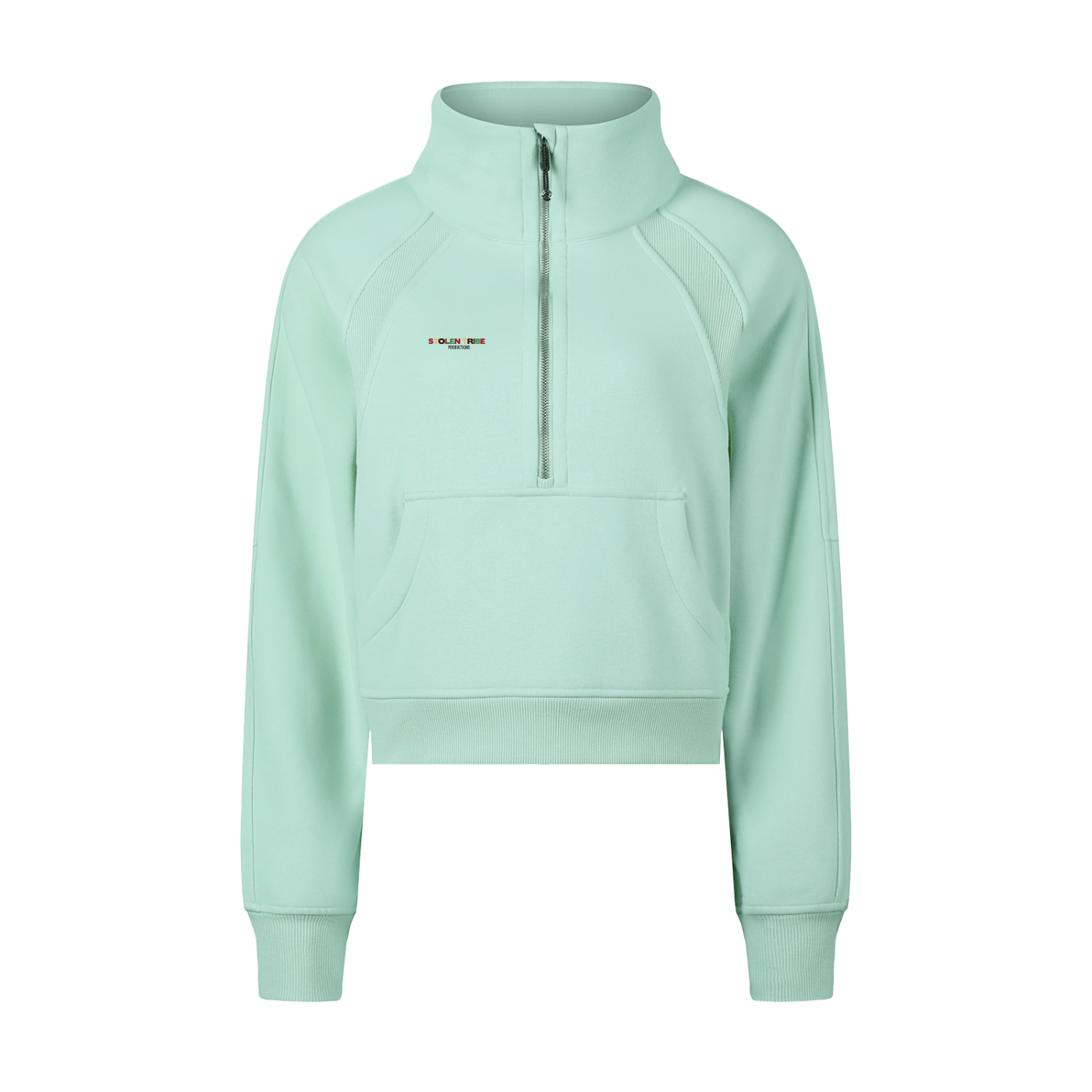 Ivory Cropped Half-Zip Thriller Sweatshirt