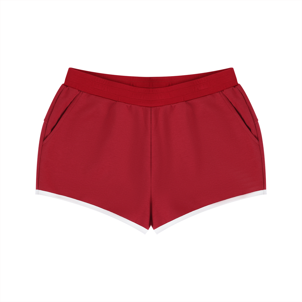 Red shorts on a white background