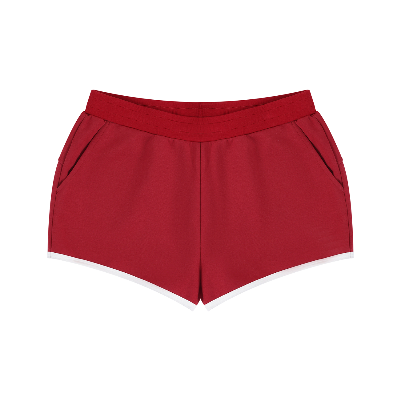 Red shorts on a white background