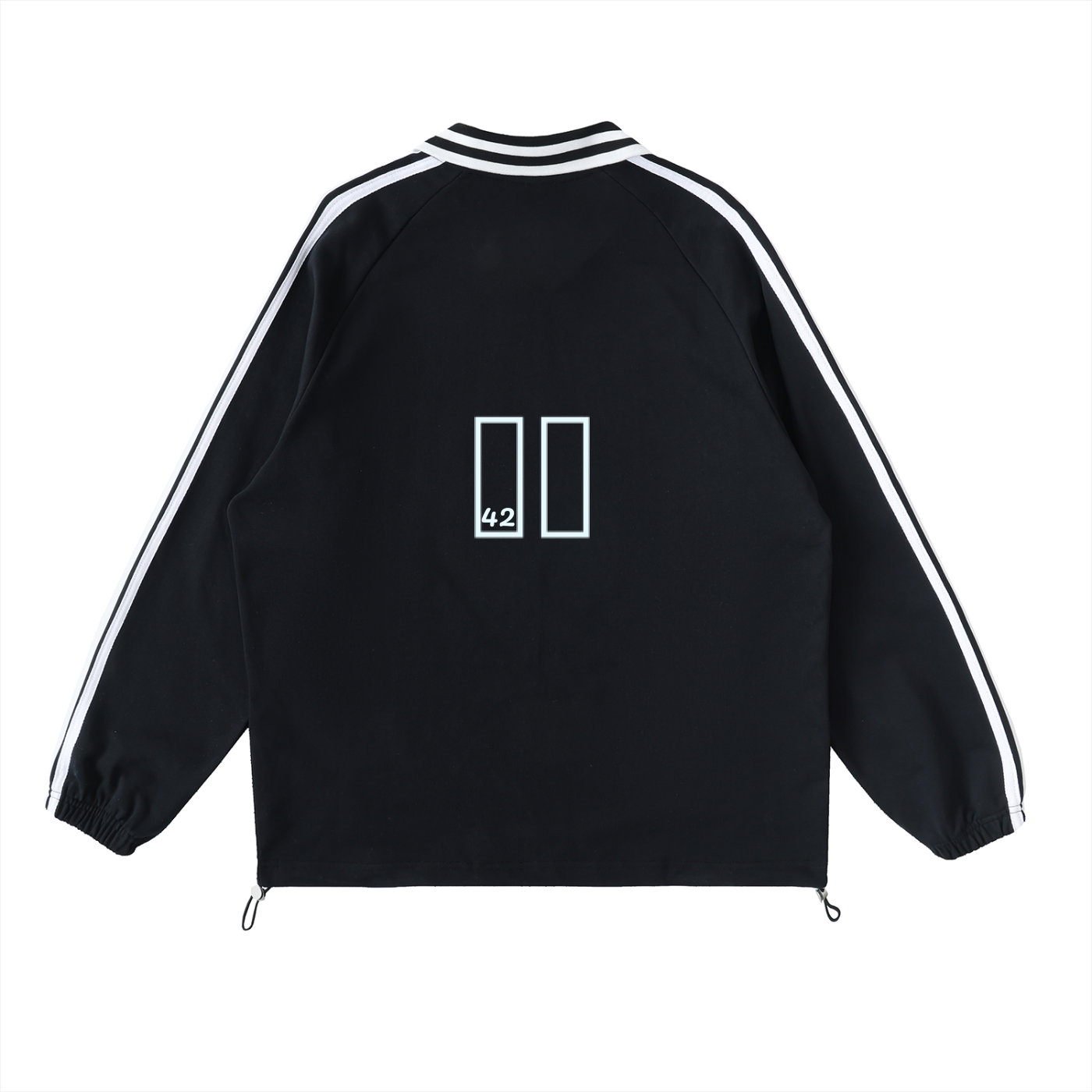 Frontin' Striped Lapel Collar Sweatshirt