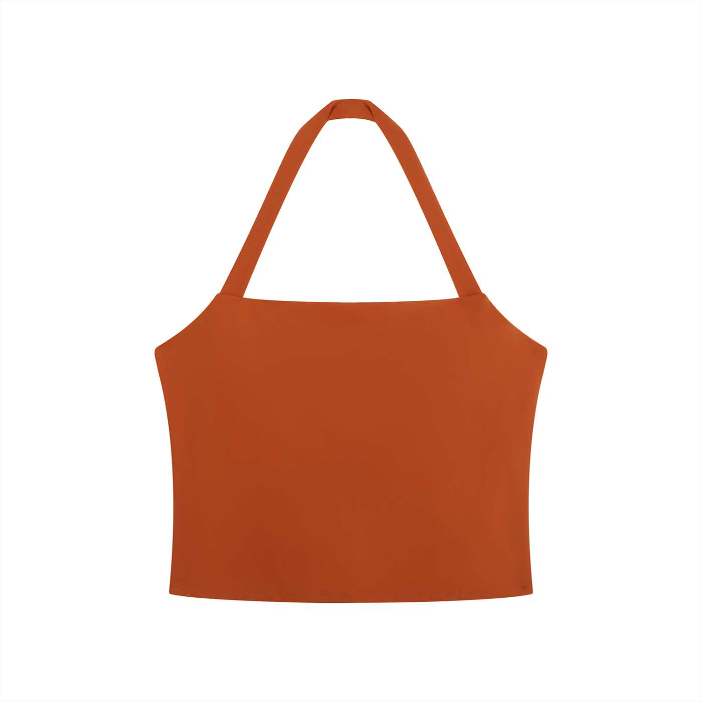Orange halter top on a white background