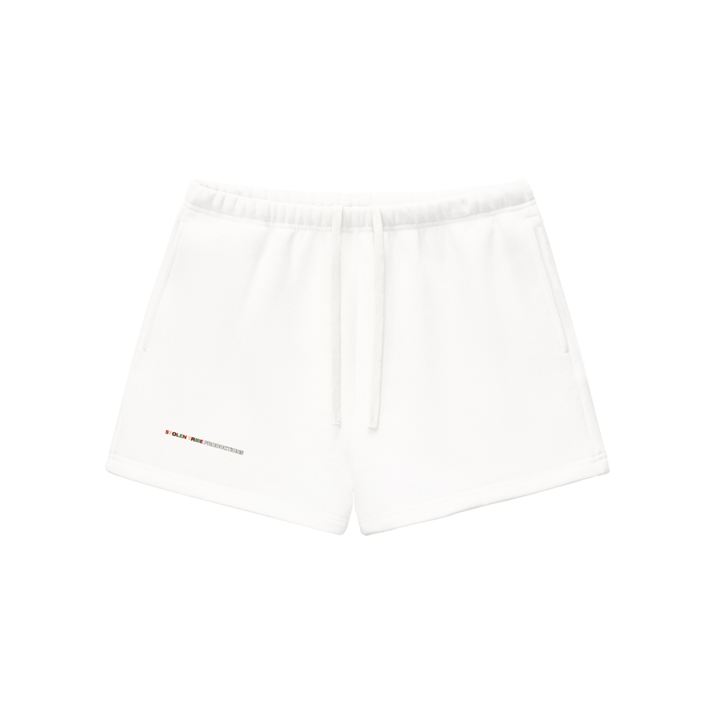 White shorts on a white background