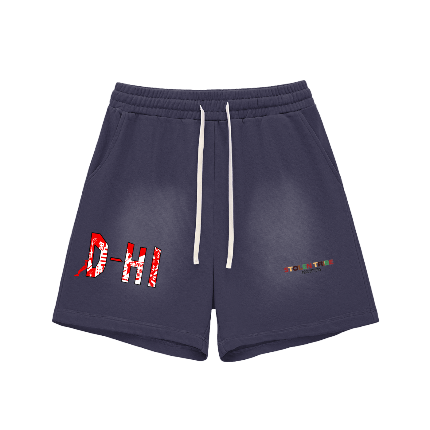 D-Hi Sun Fade Raw Edge Cotton Shorts