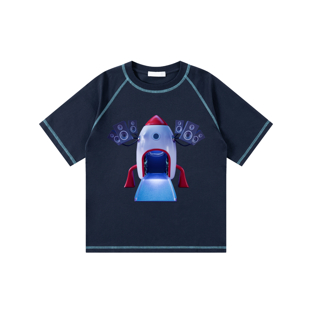 Loose Contrast-Stitched Last Rocket Kids' T-Shirt