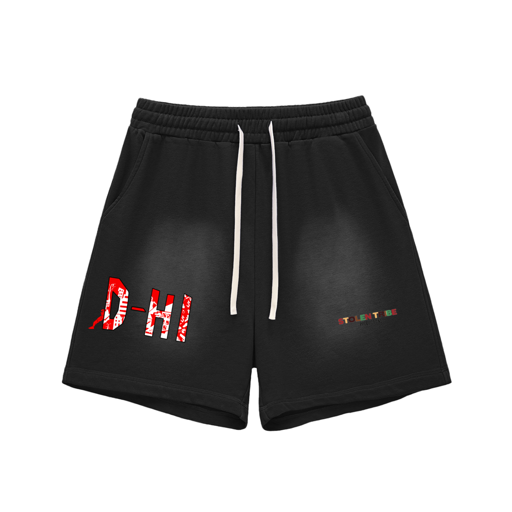 D-Hi Sun Fade Raw Edge Cotton Shorts
