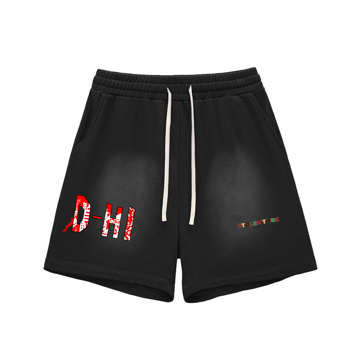 D-Hi Sun Fade Raw Edge Cotton Shorts