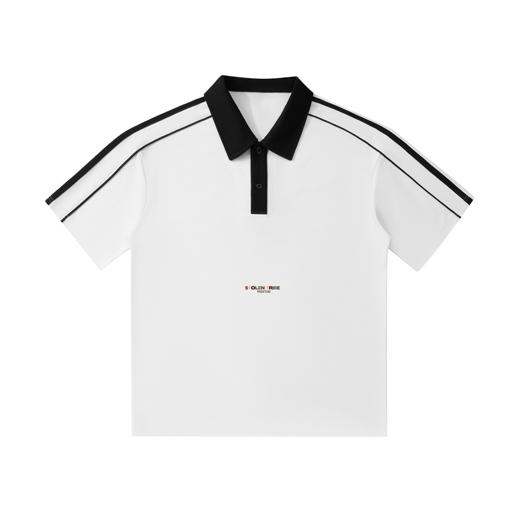 Short-Sleeve Stolen Ivory Contrast Polo Shirt