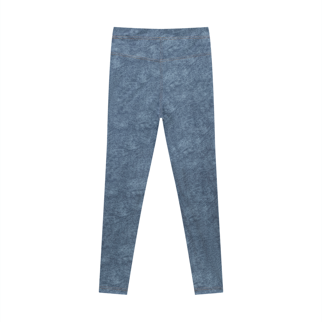 Blue leggings on a white background