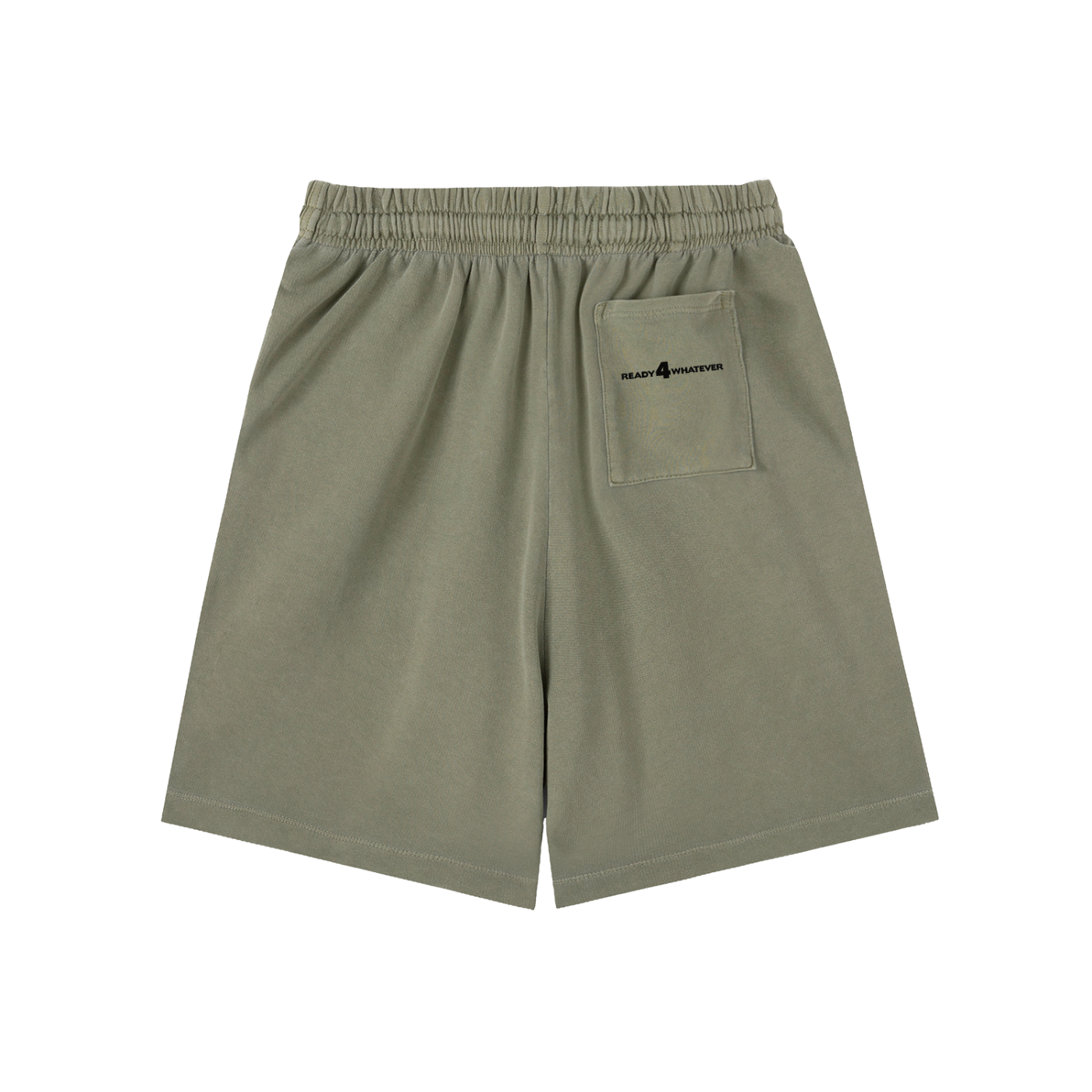 Green shorts with a pocket on a white background