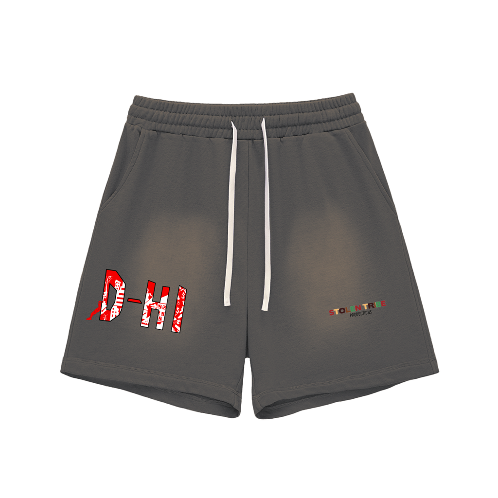 D-Hi Sun Fade Raw Edge Cotton Shorts
