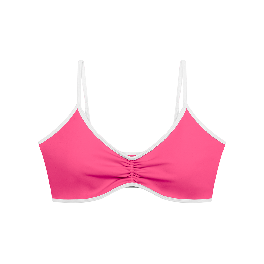 Women's Beauty Color Block Ruched V-Neck Sports Bra