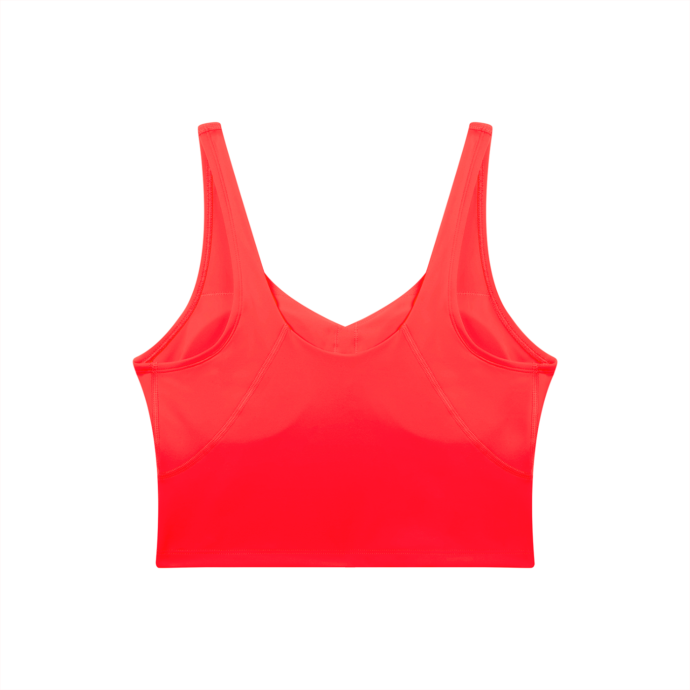 Red sports bra on a white background