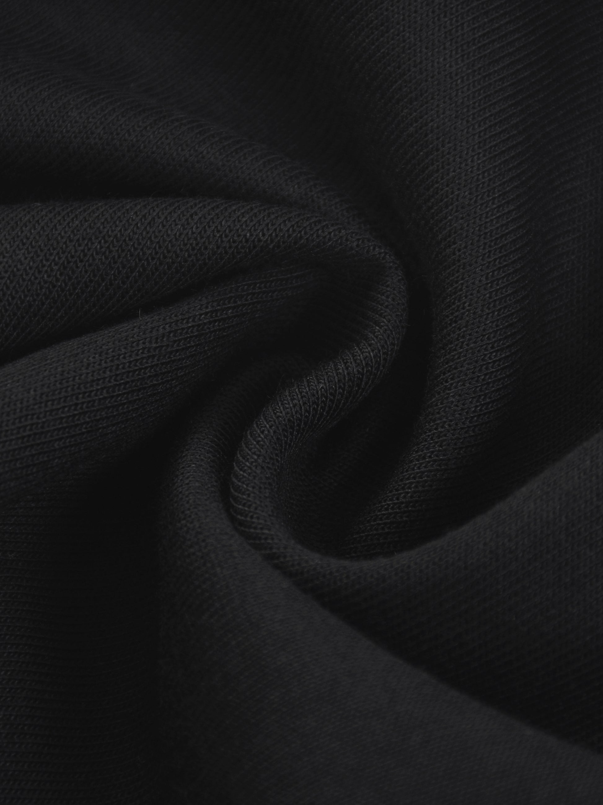 Close-up of black fabric with a textured pattern