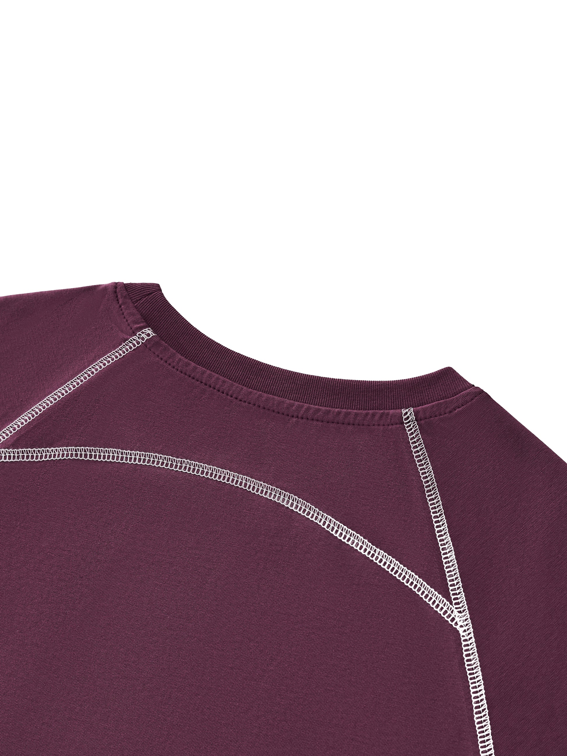 Women's Contrast Stitch Raglan Crop T-Shirt