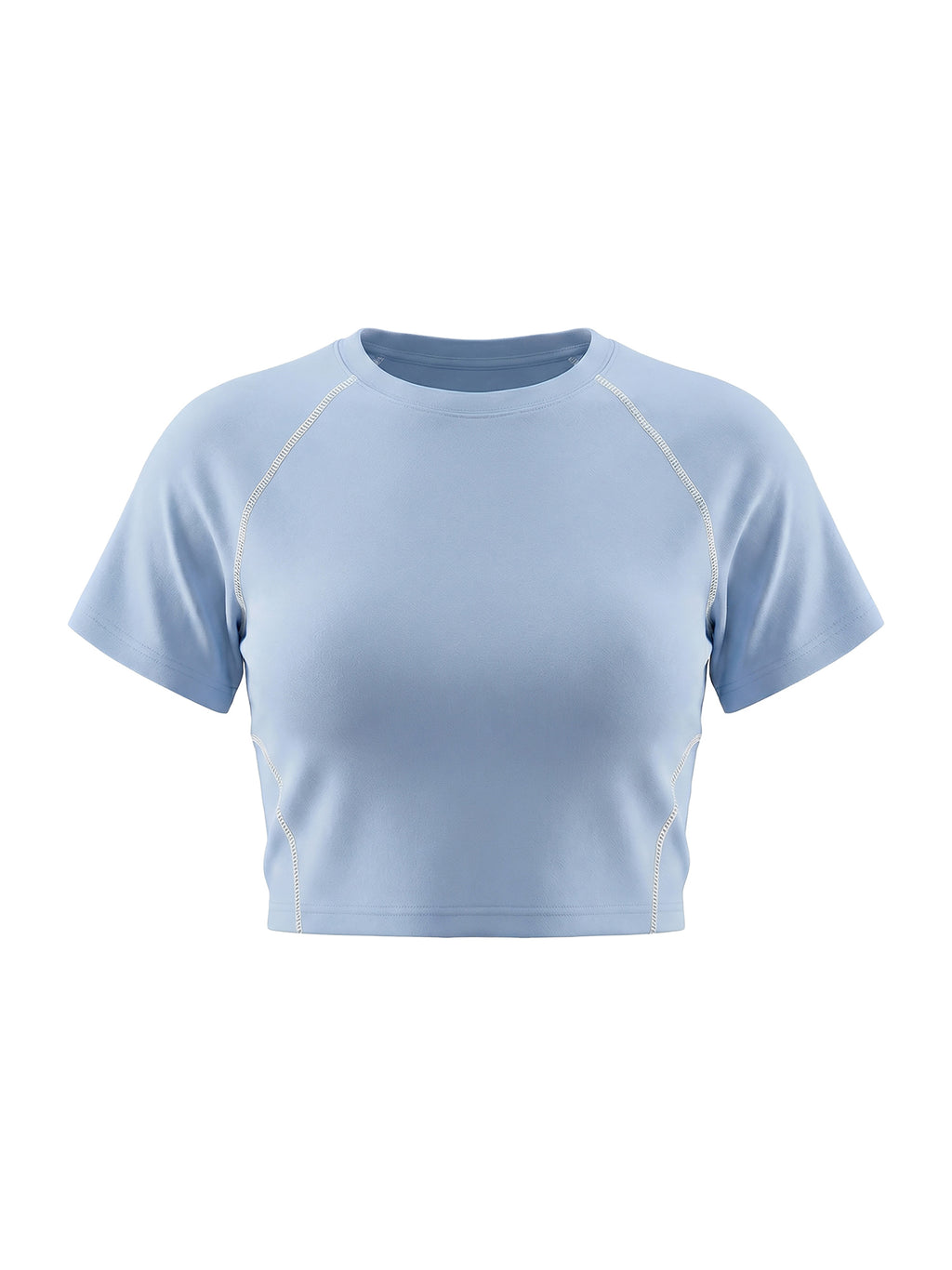 Women's Contrast Stitch Raglan Crop T-Shirt
