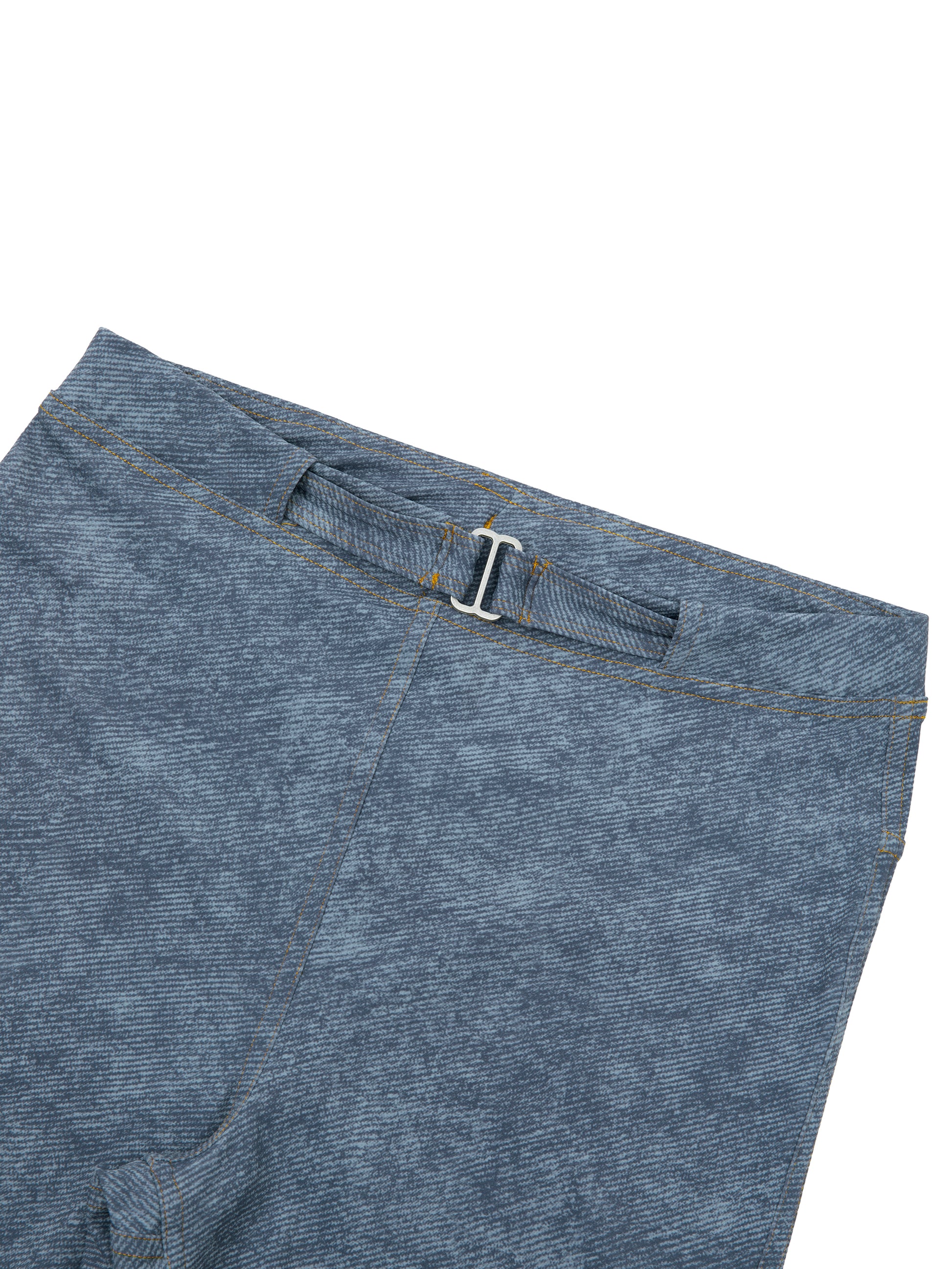 Blue pants with a belt on a white background