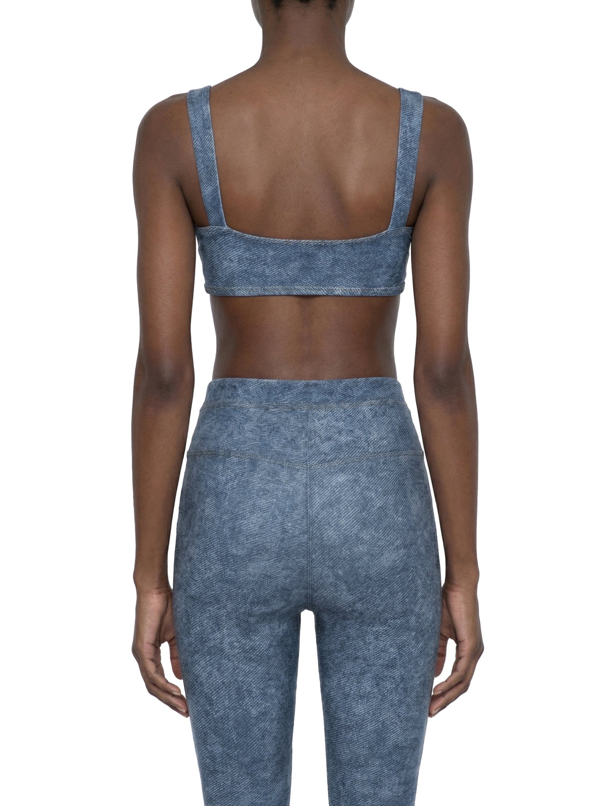 Women's Fine Faux Denim Sports Bra