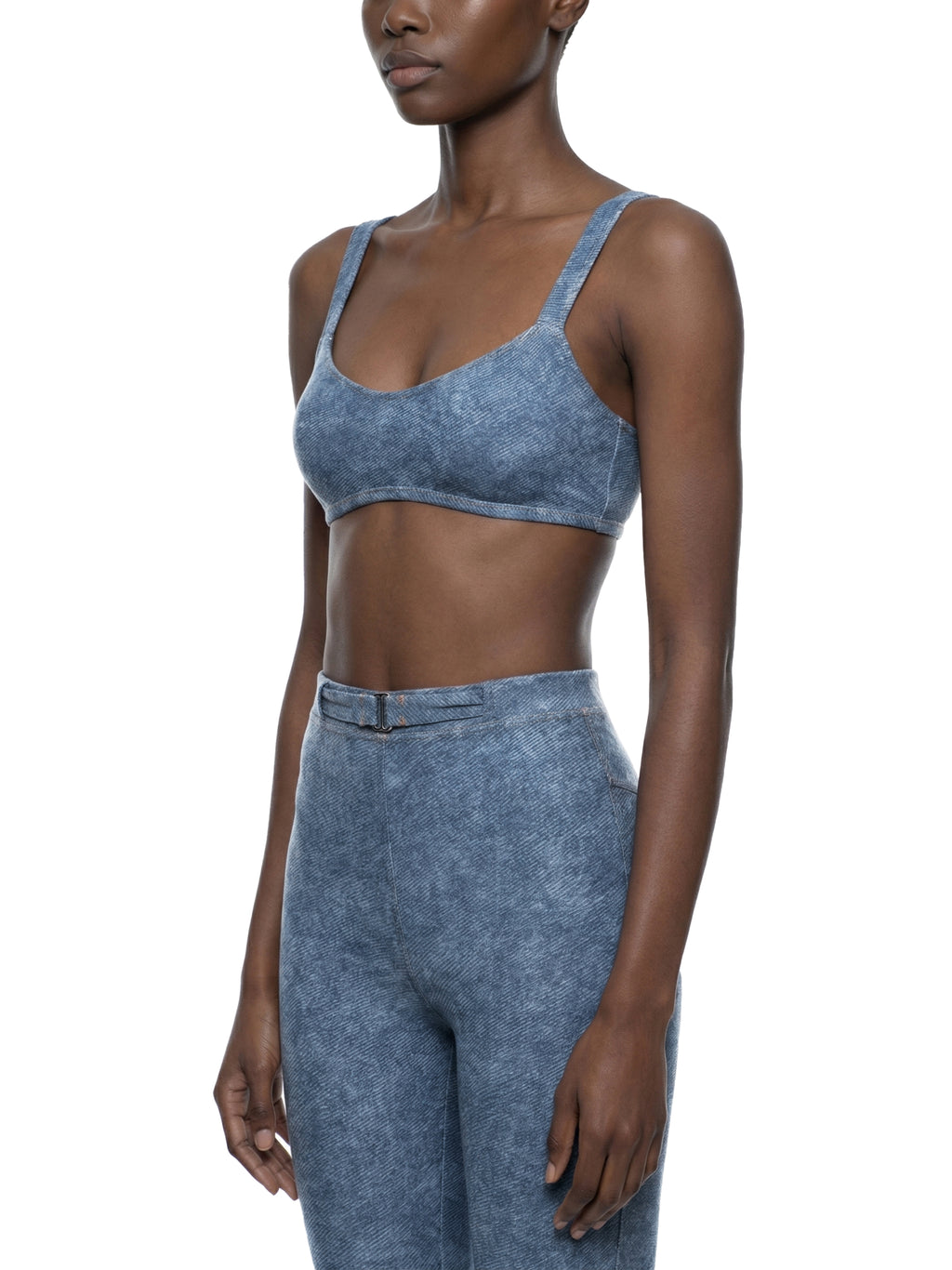 Women's Fine Faux Denim Sports Bra