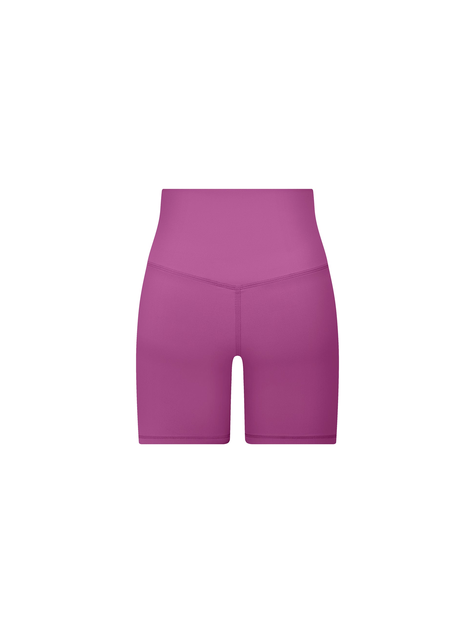 Purple athletic shorts on a white background