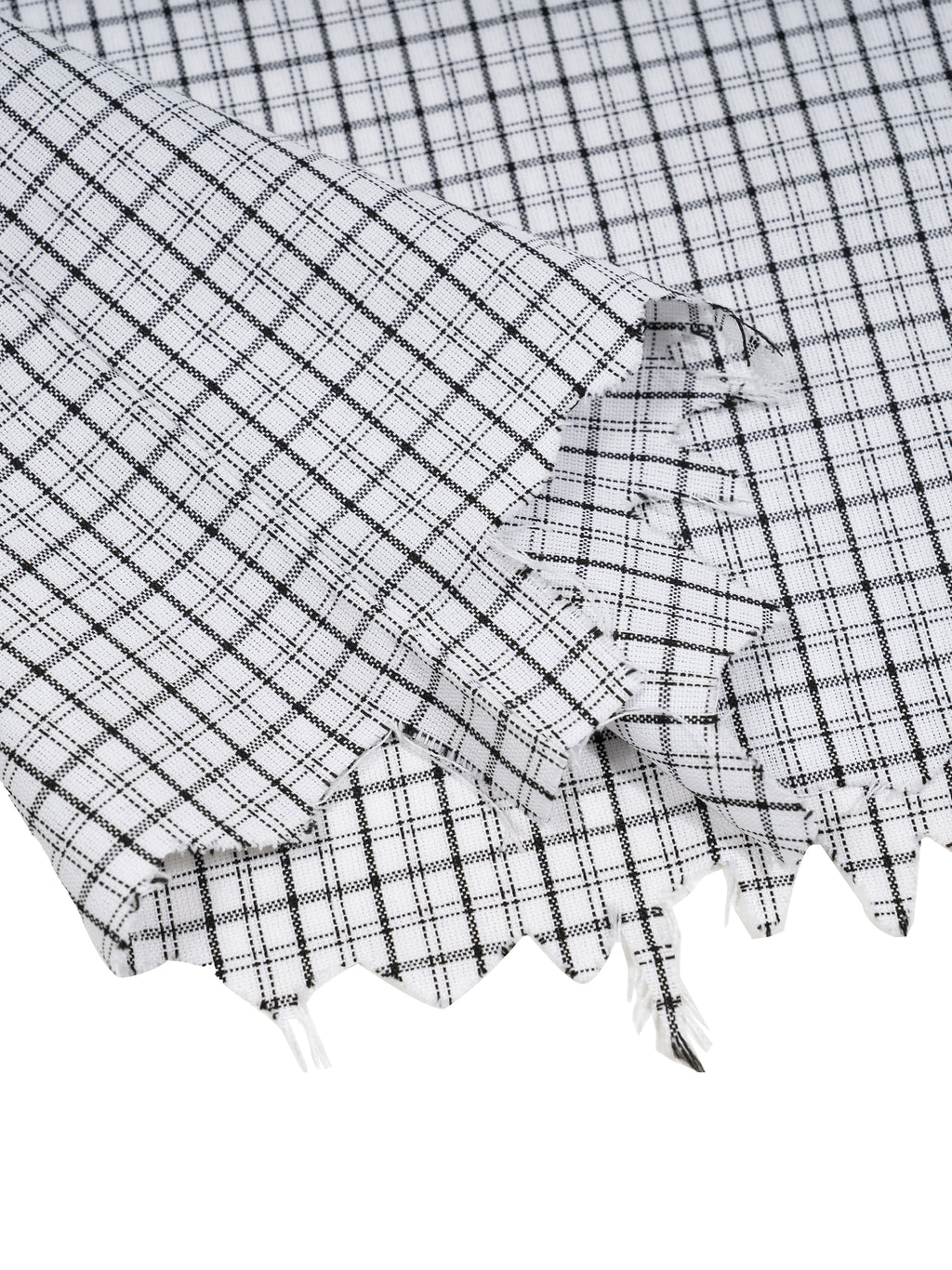 Black and white checkered fabric with a pattern of small squares.