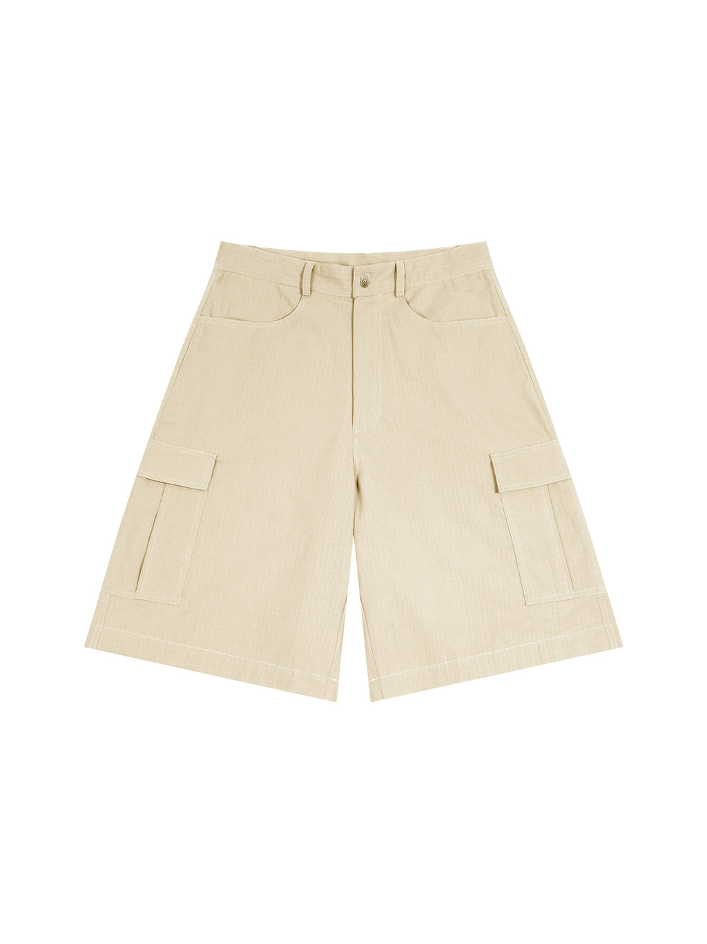 Beige shorts on a white background