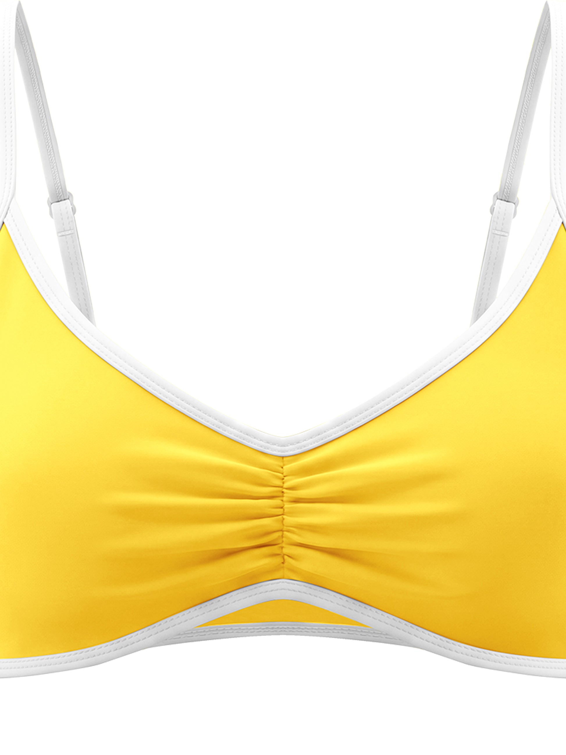 Women's Beauty Color Block Ruched V-Neck Sports Bra