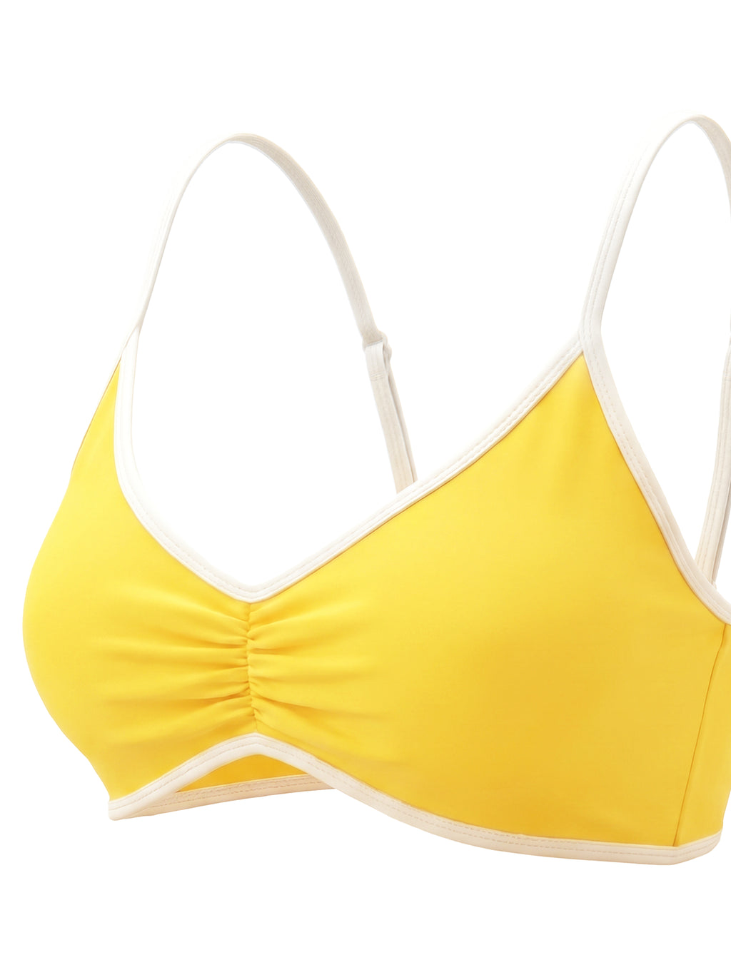 Women's Beauty Color Block Ruched V-Neck Sports Bra