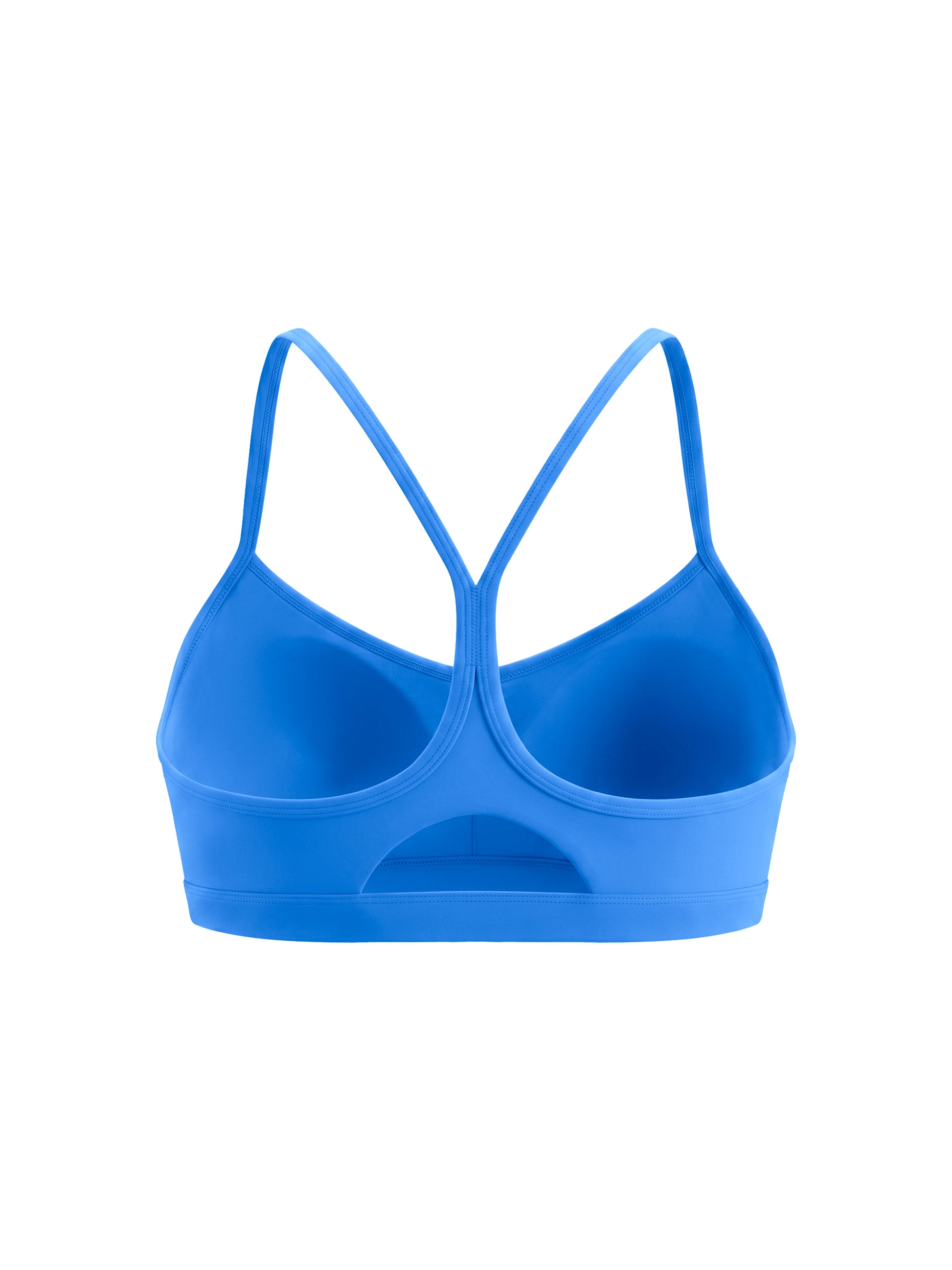Blue sports bra on a white background
