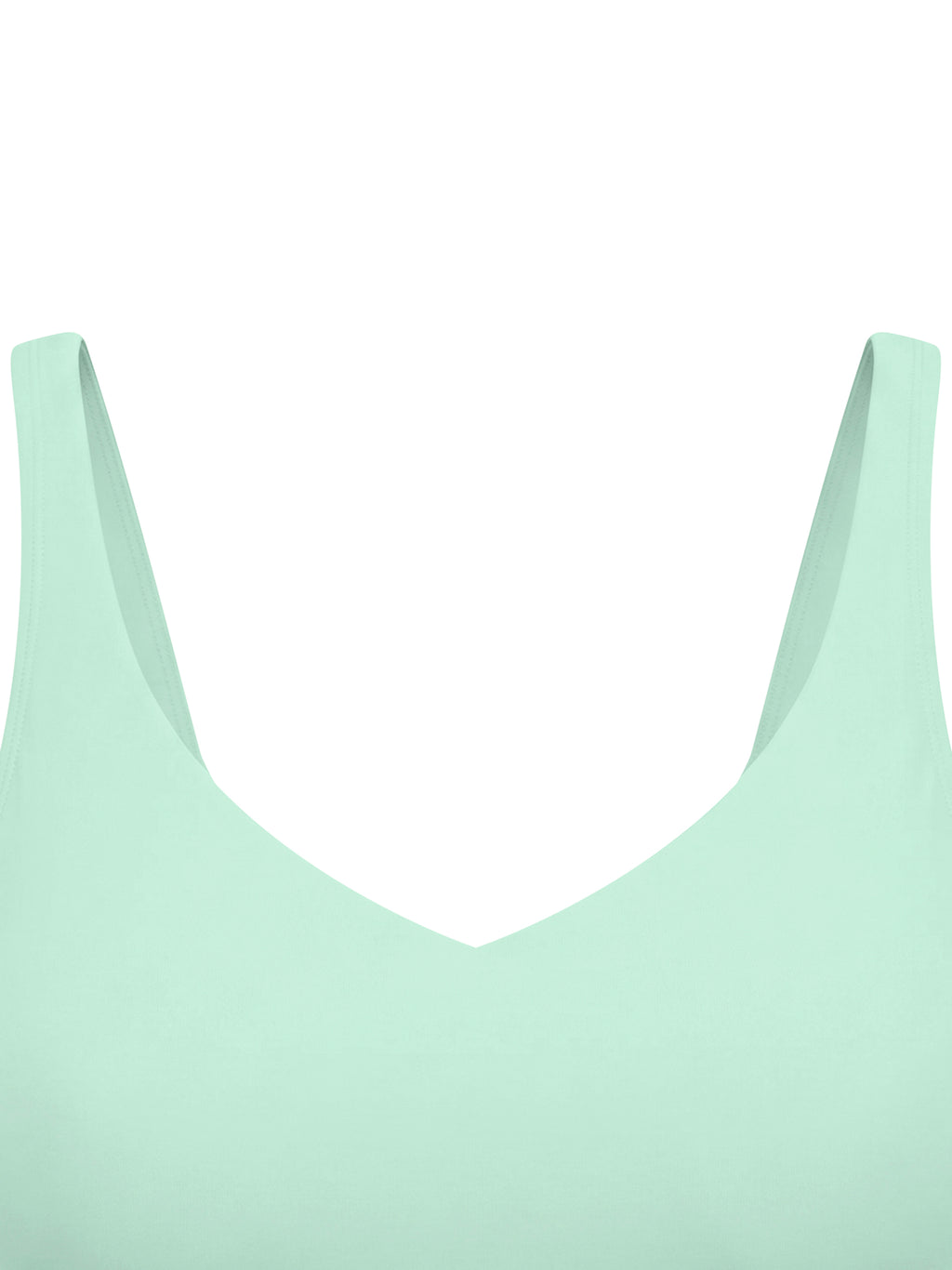 Light green tank top with thin straps on a white background