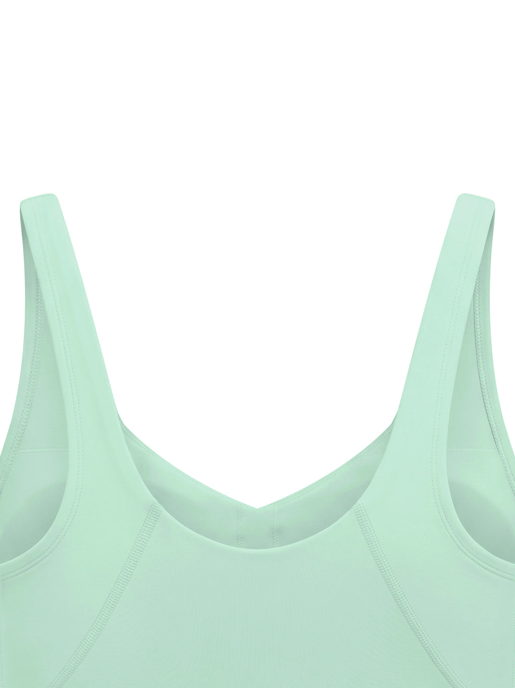 Light green tank top with thin straps on a white background