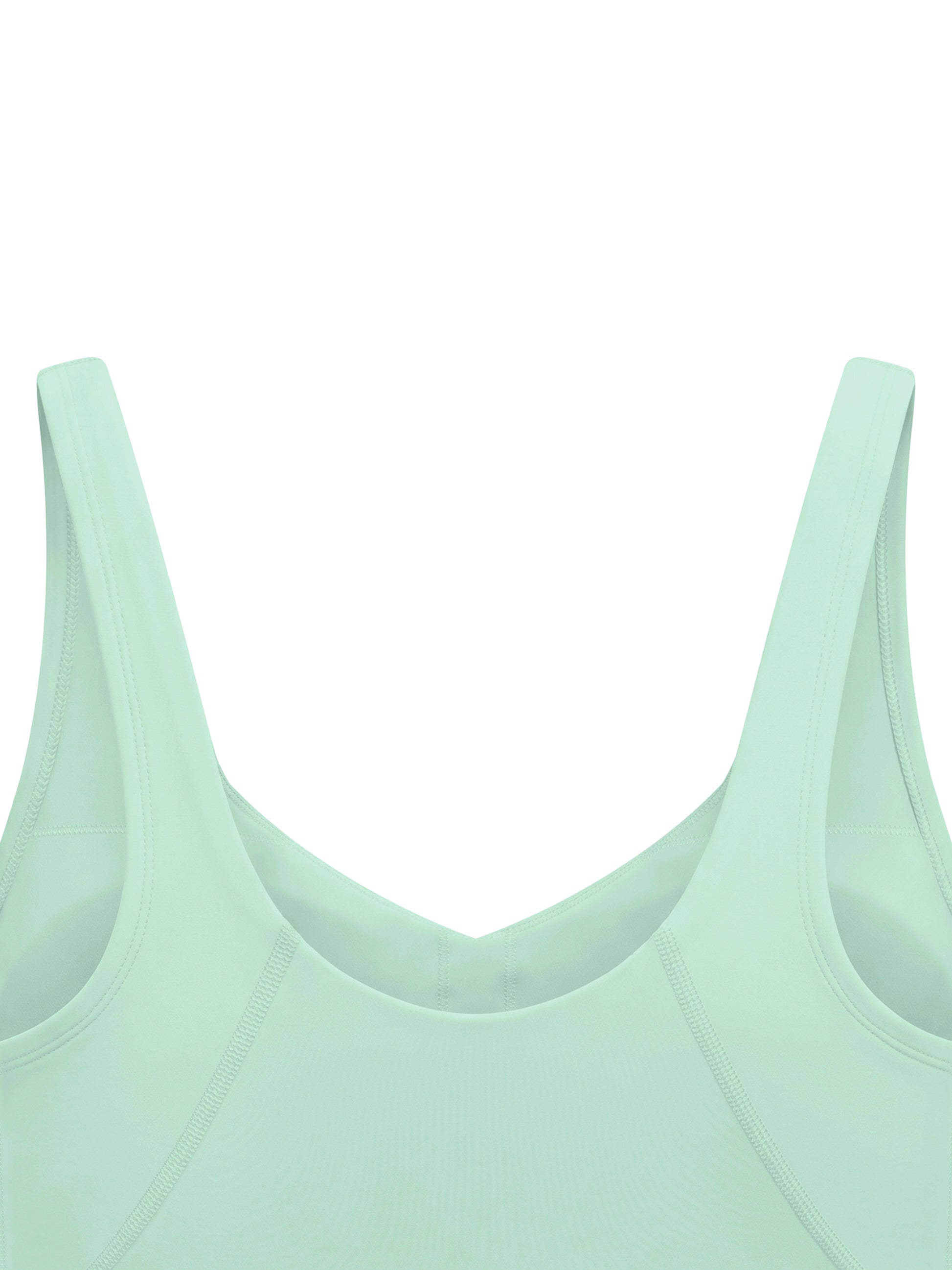 Light green tank top with thin straps on a white background