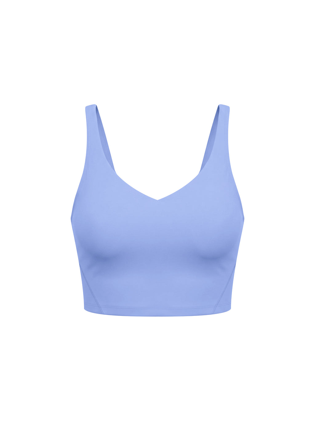 Light blue sports bra on a white background