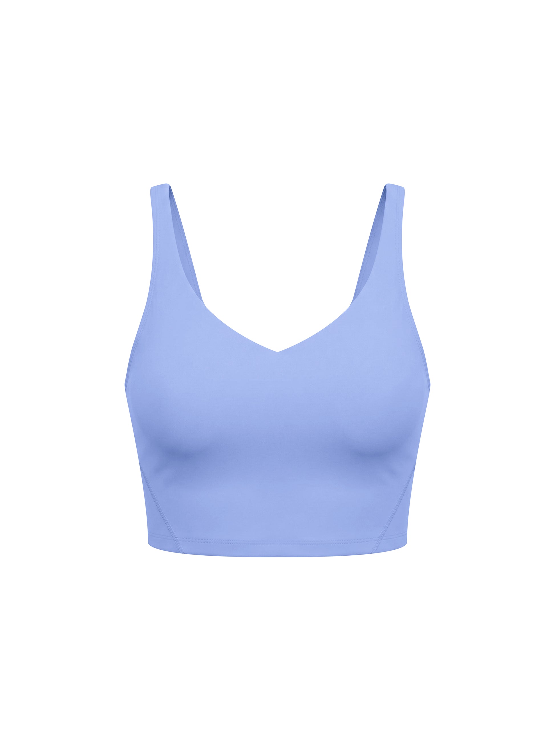 Light blue sports bra on a white background